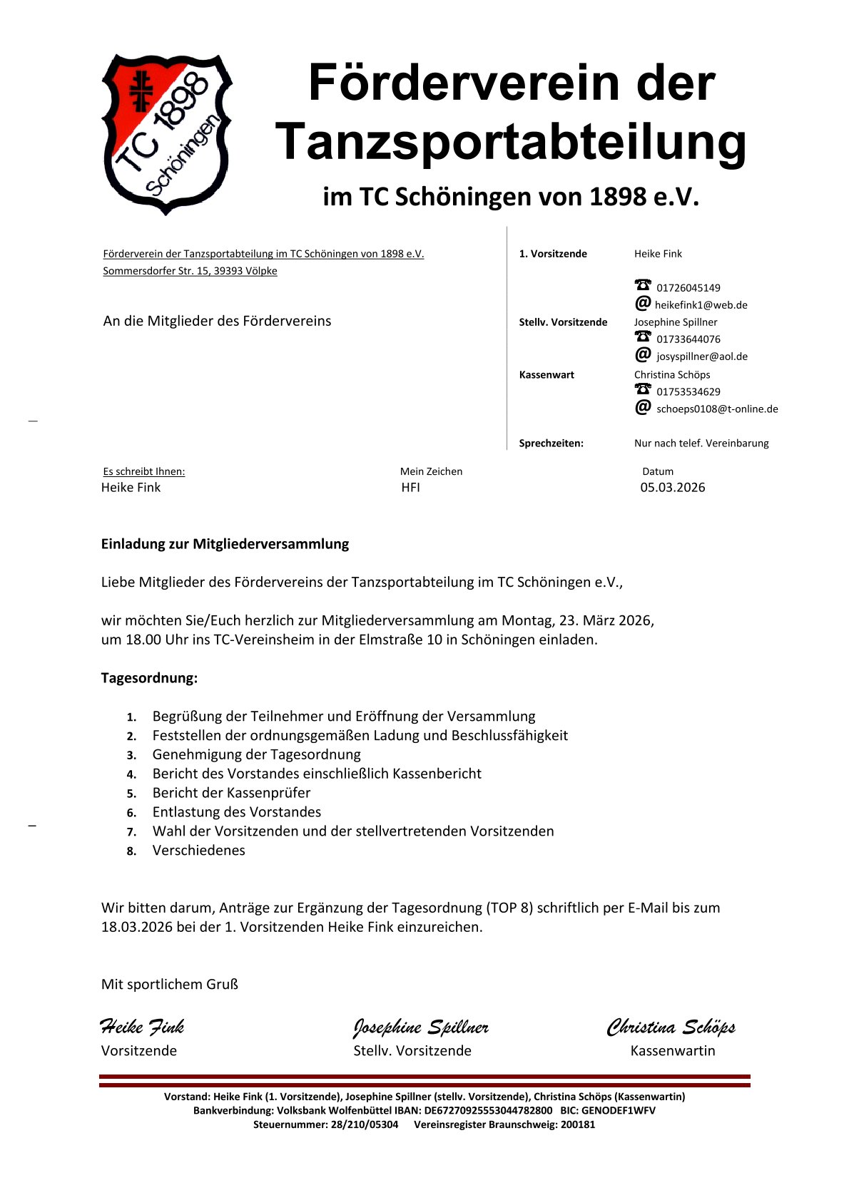 Einladung JHV Förderverein JMC am 23.03.2026 1